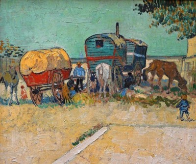 Les roulottes, campement de bohémiens par Vincent Van Gogh